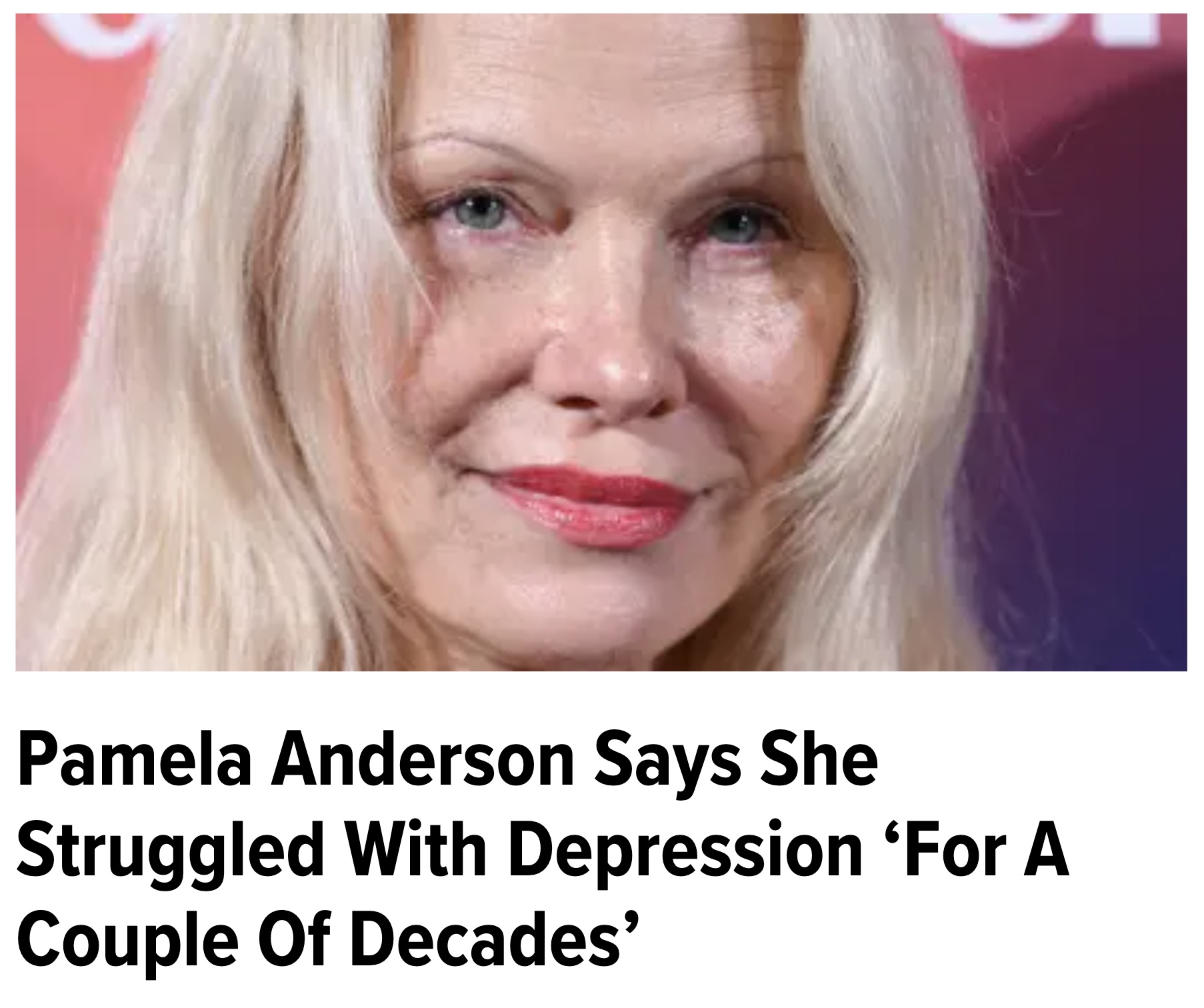 blond - Pamela Anderson Says She Struggled With Depression 'For A Couple Of Decades